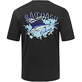 BASSDASH Men’s Graphic T-Shirts Short Sleeve Fishing Shirt UPF 50+ Moisture Wicking UV Sun Protection FS36M