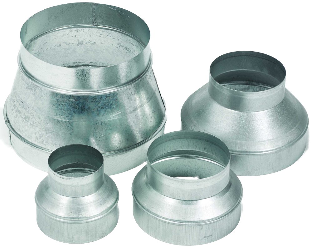 I-sells Metal Ducting Short Reducer 125mm to 100mm Concentric Pressed Reducer