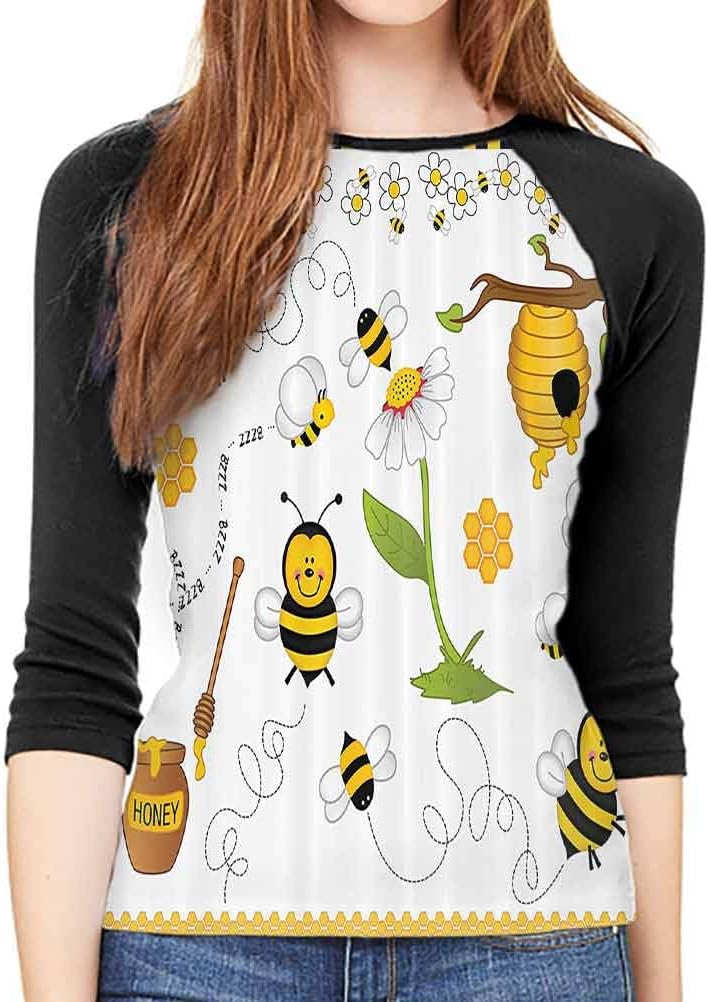 QIAOQIAOLO Coastal Decor Slim Female mid-Sleeve T-Shirt 3D Printing Slim-fit Teens