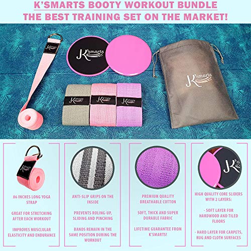 Booty-Fabric-Resistance-Loop-Bands-For-Legs-Glutes-Hips-Butt-Thighs-Circle-Workout-With-AB-Strength-Floor-Exercising-Core-Sliders-Gliding-Fitness-Discs-Beachbody-Equipment-Stretching-Yoga-Strap