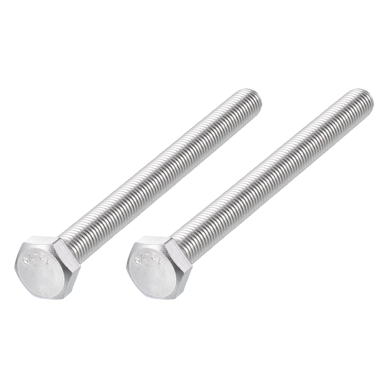 METALLIXITY Hex Bolts (M14-2x160mm) 2Pcs, 304 Stainless Steel Coarse Fully Threaded Hex Head Screw Bolt Machine Screws - for Furniture Repair, Silver