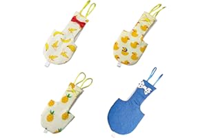 Zaruatu 4 Pcs Bird Diaper Parrot Nappy Reusable Flight Suit with Waterproof Inner for Parakeet Cockatiel Mini Macaw Budgie Canary Cute Style (L)