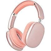 SUNJOM Wireless Bluetooth Over Ear Headphones Up to 28H Battery Life Headset with Microphone Gym Overhead Headphones Compatible with iOS & Android Mobile Phones,Computers,Laptop(Pink)