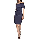 Vince Camuto Womens Sleeveless Off Shoulder Cocktail Midi Dress