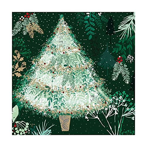 Museums & Galleries Pack Of 8 Seasonal Greetings Cards By Jo Spicer - Bright Tree Boutique Art - Happy New Year - Christmas Fayre Range