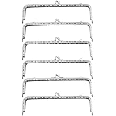 Healifty 6 pack Kiss Lock Purse Frames 7.08 X 1.96 X 0.39 in Metal Clasp Frames for Purse Making Clutch Bag Hardware Wallet and Handbag Diy Craft Supplies