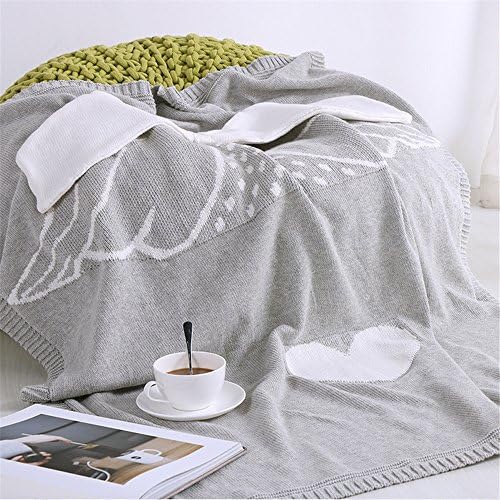 YEVEM 100% Cotton Baby Toddler Nursery Knit Wing Pattern Blankets Bed Throw Blanket Best Baby/Toddler Gift (35"x43", Dreamer)