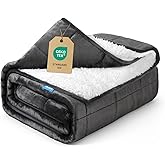 Weighted Blanket 15 lbs 60x80 inches, Sherpa Fleece Throw Blanket for Adult, Fuzzy Fluffy Soft Cozy Heavy Blanket for Couch Sofa, Plush Thick and Warm Winter Blanket Queen Size Bed