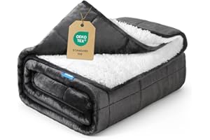 AIRCLIFF Weighted Blanket 15 lbs 60x80 inches, Sherpa Fleece Throw Blanket for Adult, Fuzzy Fluffy Soft Cozy Heavy Blanket for Couch Sofa, Plush Thick and Warm Winter Blanket Queen Size Bed