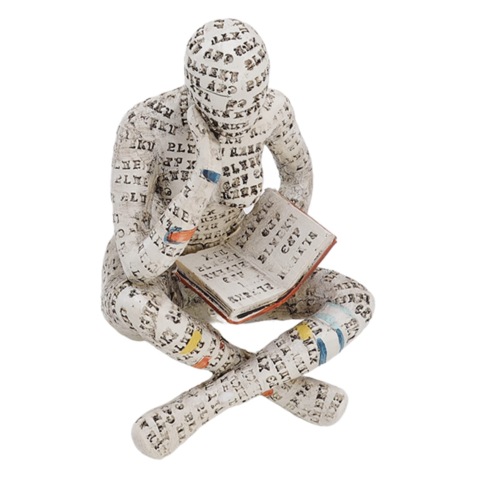 Aatraay Resin Reading Woman Figurine Innovative Lady Reading Pulp Molding Bookshelf Ornaments for Home Decoration (G)