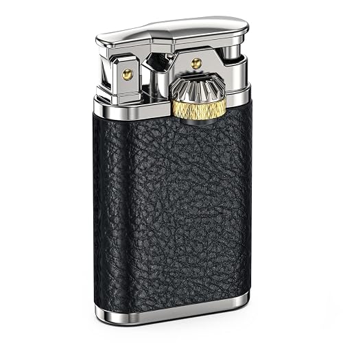 cigarette lighter petrol Vintage Trench Lighter Petrol Refillable, Cool Cigar Lighter for Smoking,  Black(Sold Without Lighter Fluid) in Saudi Arabia