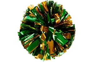 PUZINE 2pack/4pack 13" Cheerleading Metallic Foil & Plastic Ring Pom Poms Cheerleading Poms 100g