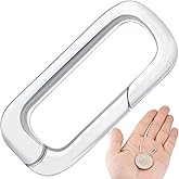 YALOJE Oval Necklace Carabiner Clasps, 925 Sterling Silver Jewelry Clasps Closures, Spring Pendant Bracelet Connector Necklace Shorter Enhancer for Women DIY Crafts, Jewelry Making -1pcs(6.2 x 13.2mm)
