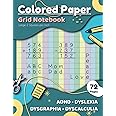 Colored Grid Paper Notebook: Large 2 Squares per Inch for Kids and Adults with ADHD, Dyslexia, Dysgraphia, Dyscalculia, Irlen and Visual Stress | 72 Pages | 8.5 x 11 Inches Page Size
