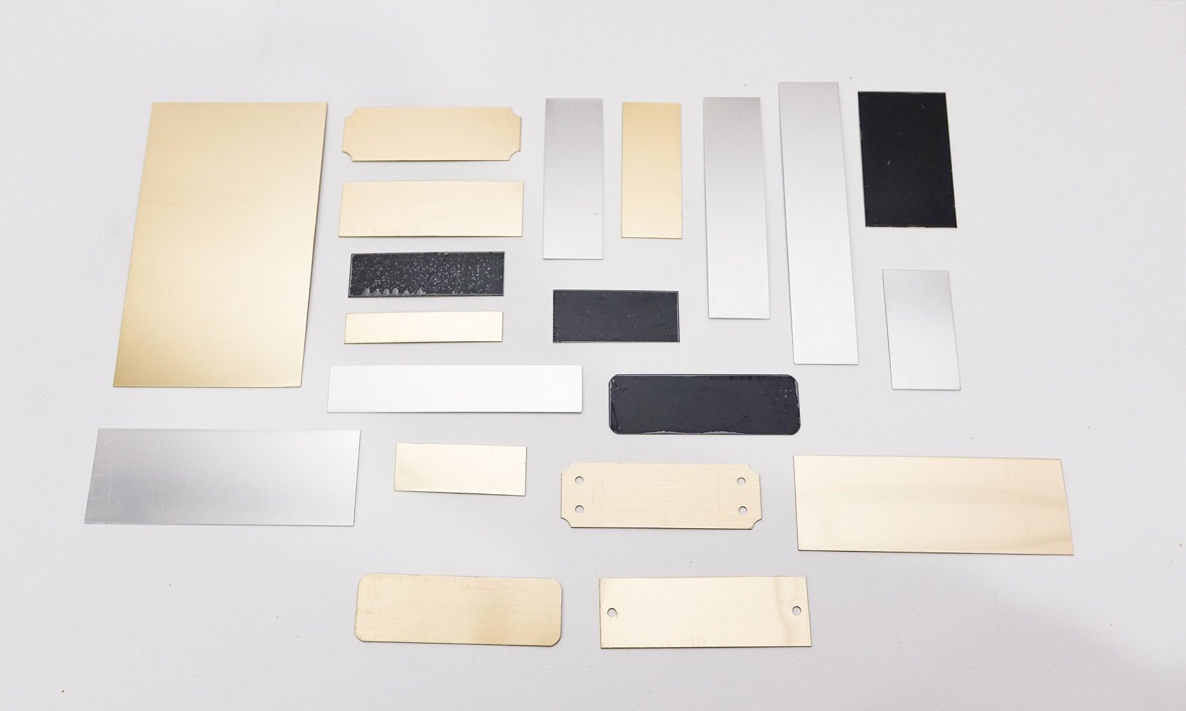 Engraving Plate Assortment - 20 Piece Aluminum and Brass Stamping