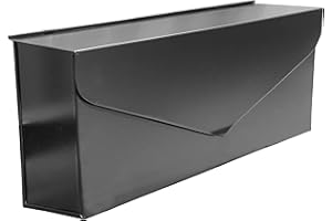 NACH Mailboxes for Outside Wall Mount, 12.5 x 5 x 10 inch, Black Mailbox Wall Mount, Waterproof Mailbox for Door - The Modern