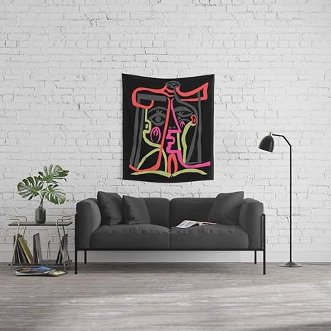 Amazon Co Jp Society6 壁タペストリー Lサイズ インチ X 104インチ ピカソ シャミラ色のネオンカラー Small 51 X 60 S6 p42a55v412 ホーム キッチン