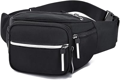 Hongking Bum Bag Waist Fanny Pack 6 Pockets Water Resistant Unisex
