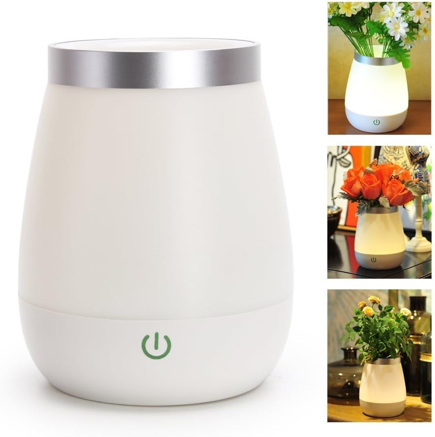 LED Night Light,Utarget Rechargeable Touch Sensor Table Lamps Flower Vase Dimmable Sleeping Lighting 3-grade Brightness for Home and Office Decor(350 ML)