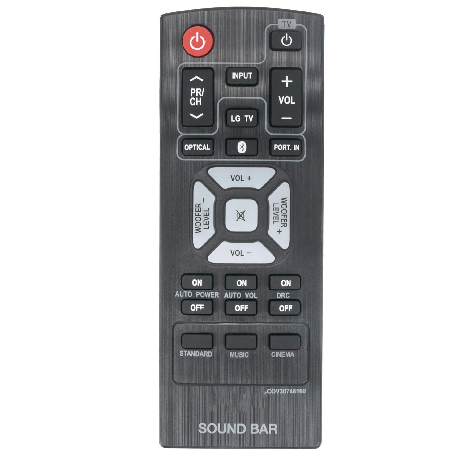COV30748160 Replace Remote Control - VINABTY COV 30748160 Remote Control Replacement for LG Sound Bar CD Home Audio System COV30748128 NB2540 NB2540A NB2540D S24A1-W S24A1W Remote Controller