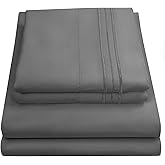 Queen Size Bed Sheets - Breathable Luxury Sheets with Full Elastic & Secure Corner Straps Built In - 1800 Supreme Collection Extra Soft Deep Pocket Bedding Set, Sheet Set, Queen, Gray