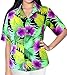 La Leela Hawaiian Shirt Beach Blouses Top Women Tank Casual Aloha Boho Holiday Button Up