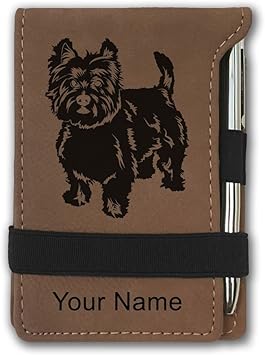 Amazon Com Mini Notepad West Highland Terrier Dog Personalized Engraving Included Dark Brown Office Products