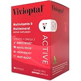 Vivioptal Active, 90 Softgels, Ginseng &amp; Omega 3, Multivitamin &amp; Multimineral, Gluten Free, German Formula