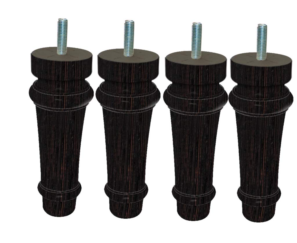 MARGOT 3700527863597 Royal Louis XVI Set of 4 Wenge Wood Bed Legs Height 15 cm