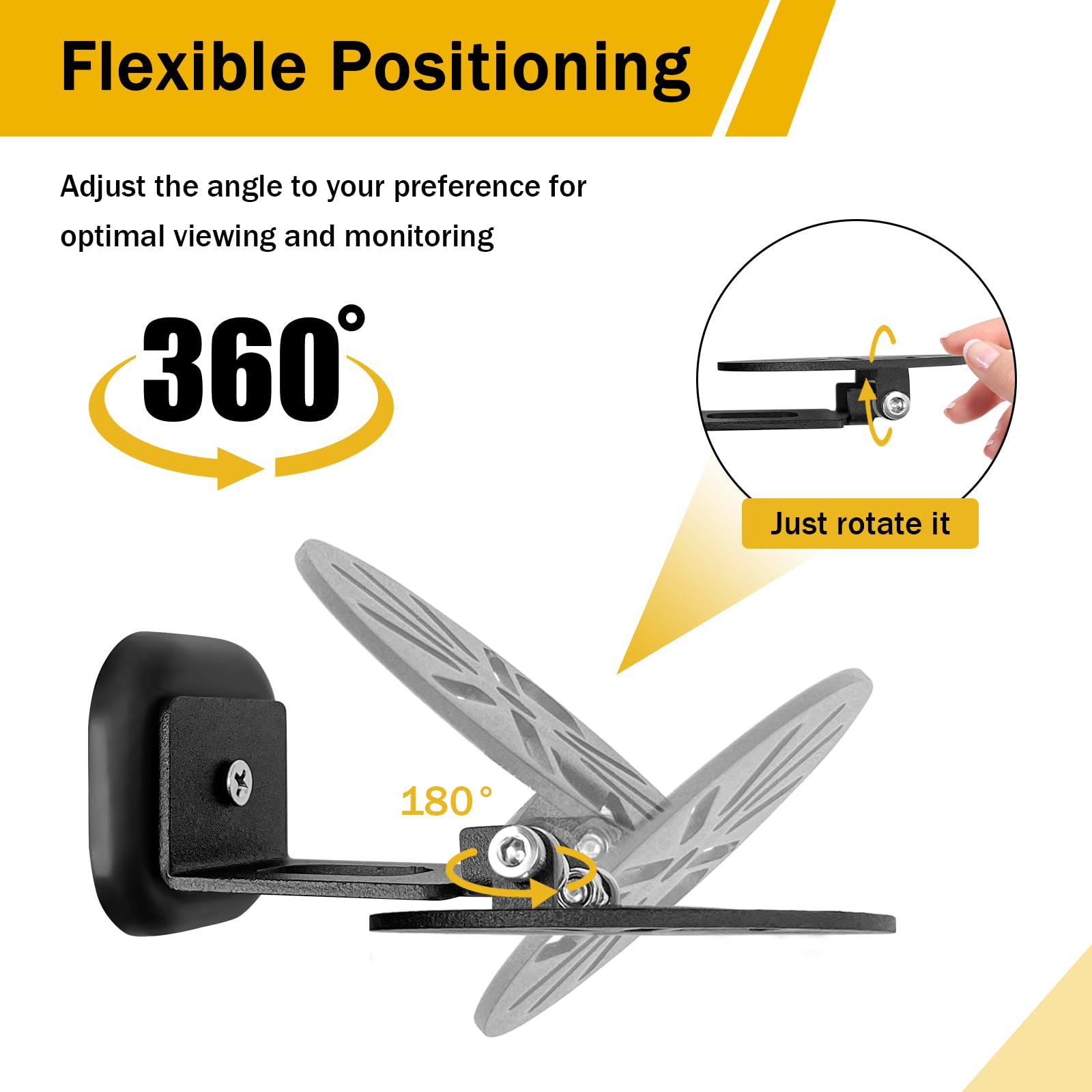 Universal Magnetic Security Camera Mount - 360° Rotation & Tilt -Damage Free Indoor Outdoor Holder fits for Enfy,Tplink,Blink,Wyze,Google Nest,Ring for Metal Surface in Curise,Garage,Carport,Workshop