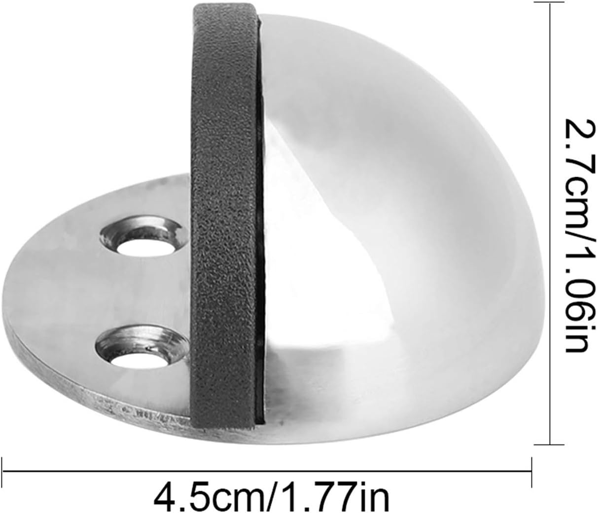 2 PCS Magnetic Door Stop,Half Moon Floor Door Stopper with Rubber Bumper, Stainless Steel Floor Door Stopper - Image 3