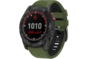 OUTVI 26mm watch band for garmin fenix 7x sapphire solar fenix 6x pro solar fenix 5x 3 hr quick release fit dual color silicone watch strap replacement for garmin epix 2 pro sapphire 51mm Descent MK1/2/2i