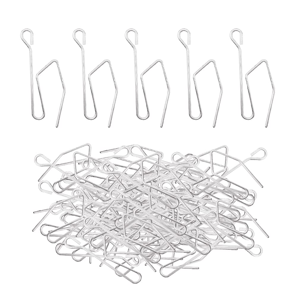 HLIWS Curtain hanging hooks,80 Pcs Curtain hooks track glider hooks,Shower Curtain Hooks For pleated curtains, door curtains,etc(50x24mm)