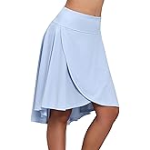 Zando Women's Wrap Skorts - High Waist Flowy with Shorts, Asymmetric Ruffle Hem High Low Midi Skirt