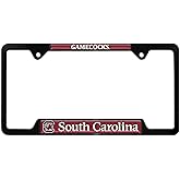 South Carolina Gamecocks Metal License Plate Frame (Black Frame Mascot)