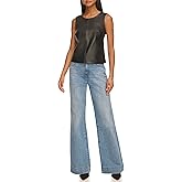Karl Lagerfeld Womens Vegan Leather Tank Top