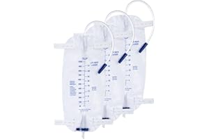 DOKIBI 3 Pack 1000ml Sterile Leg Urinary Drainage Bags with 2 Adjustable Elastic Straps, Professional Urine Leg Bag with Anti-Reflux Valve for Men and Women