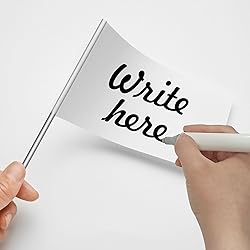 Zozen 50Pack White Marking Flags, Writable | Yard