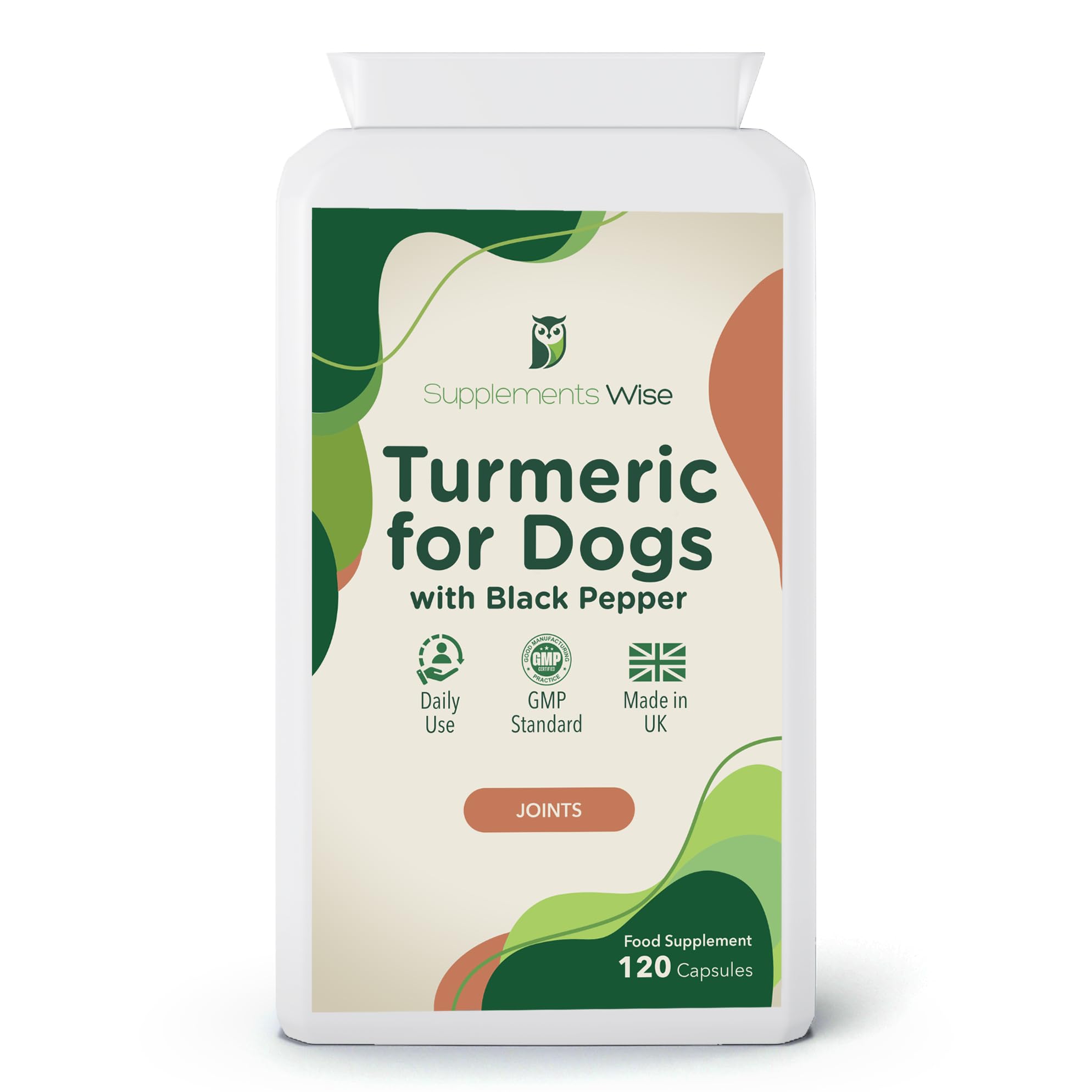 Turmeric For Dogs - Dog Joint Supplements for Senior Dogs - Joint Tablets - Turmeric (Rich in Curcumin) with Black Pepper - Made in the UK (120 x 500mg Capsules)