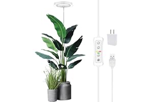 Plant Grow Light,yadoker LED Growing Light Full Spectrum for Indoor Plants,Height Adjustable, Automatic Timer, 5V Low Safe Voltage,Idea for Large Plant Light