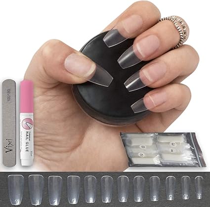 100 Pièces Long Transparent Cercueil Ballerine Faux Ongles 10 Tailles M Complet Housse Ongles Pour Ongle Salons Diy Art Ongles Gratuit Colle