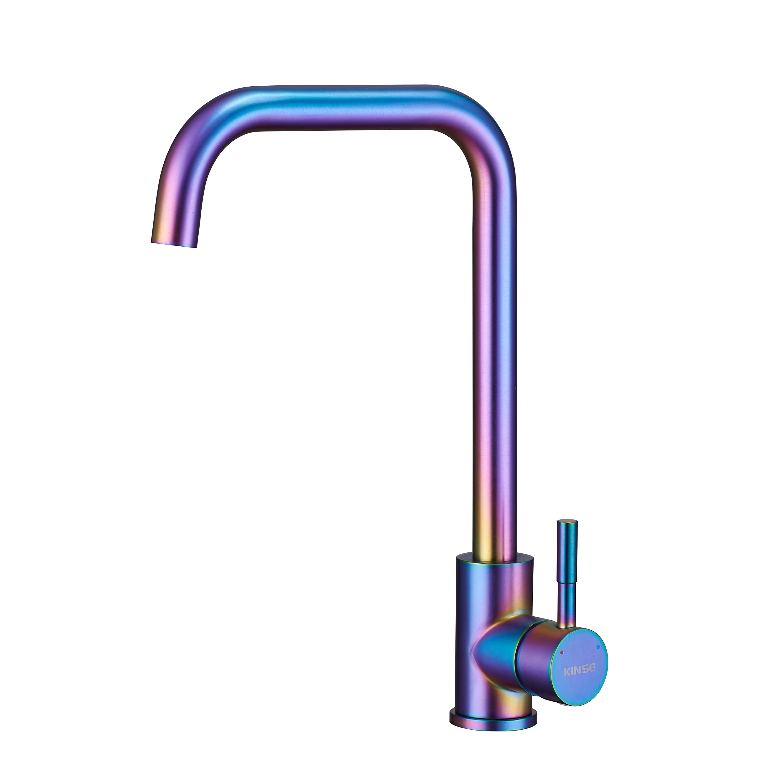 KINSE Kitchen Mixer Tap, 360° Swivel Kitchen Sink Faucet, Stainless Steel, Single-Handle, Multicolour