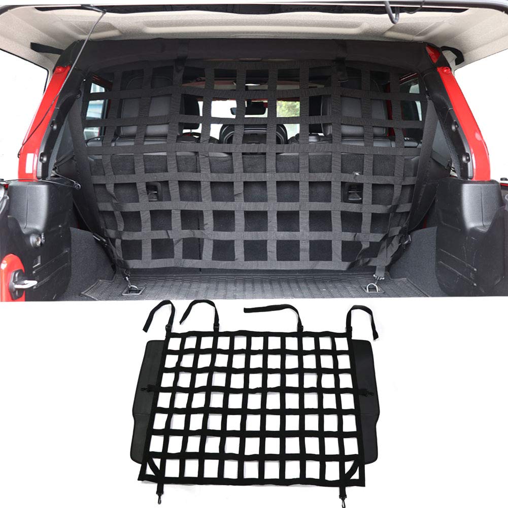 Photo 1 of BESTAOO Pet Net Vehicle Safety Mesh Dog Barrier for Jeep Wrangler JK JL 4-Door 2007-2026, Fits Behind Rear Seat, Suitable for Medium, Large Pets, Easy to Install
