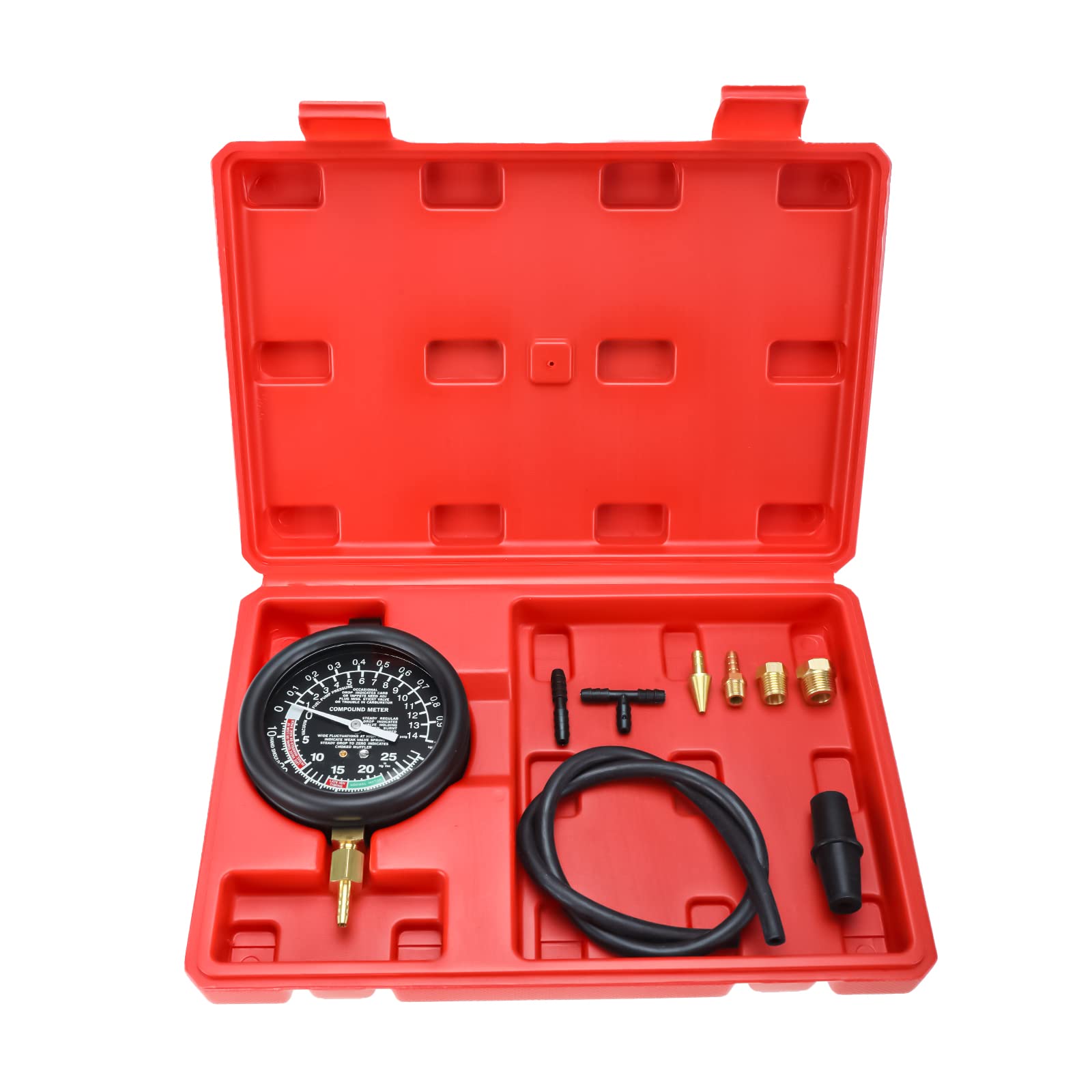FreeTec Fuel Pump & Vacuum Tester Carburetor Valve Pressure Tester Gauge Kit Car Truck