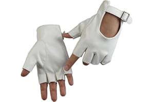 Long Keeper Women's Fingerless Half Finger PU Leather Motorcycle Cycling Driving Unlined Gloves