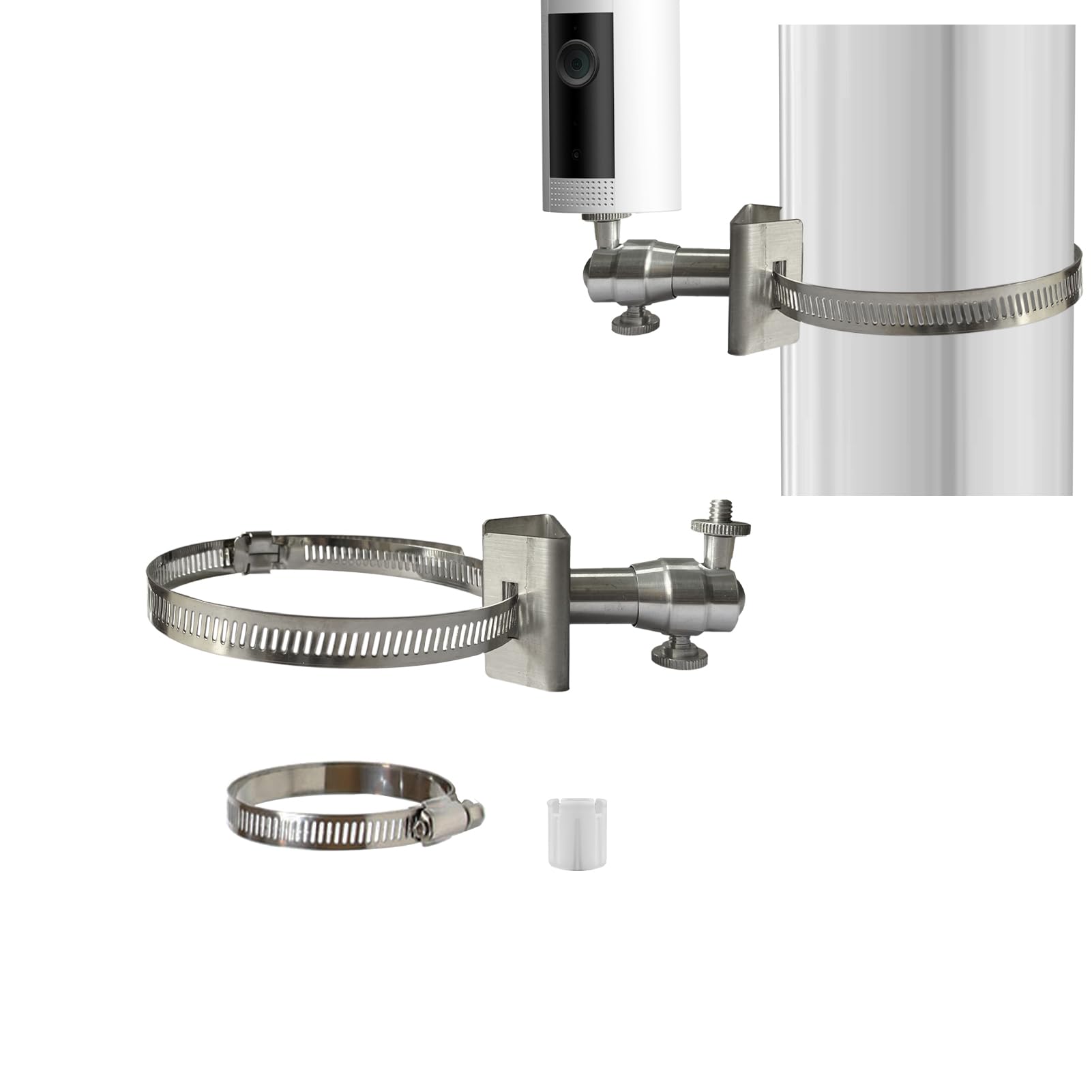 WiTi Surveillance Camera Mount for Outdoor Use, Pole and Tree Holder with 1/4 Ball Joint for WiFi Battery Surveillance Camera,with Loop Vertical Adjustable Angle for Blink Arlo Ring etc