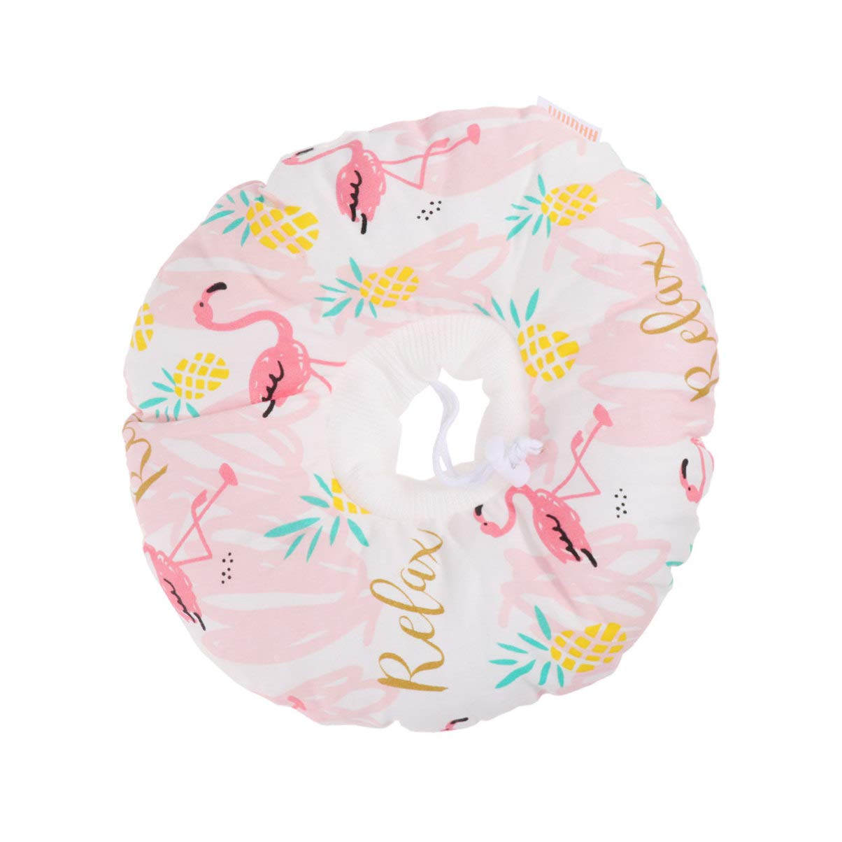 Balacoo Pet Cat Recovery Collar Flamingo Pattern Soft Cotton Pet Cone Collar for After Surgery Small Dog Cat Size M
