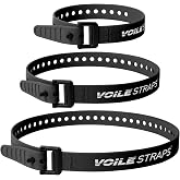 Voile Straps&reg; 3 Pack &ndash; Nylon Buckle | 3-Pack of Heavy-Duty UV-Resistant Polyurethane Straps | 15", 20", and 25" | Outdoor, Bikepacking, Repairs &ndash; Made in USA (Black)