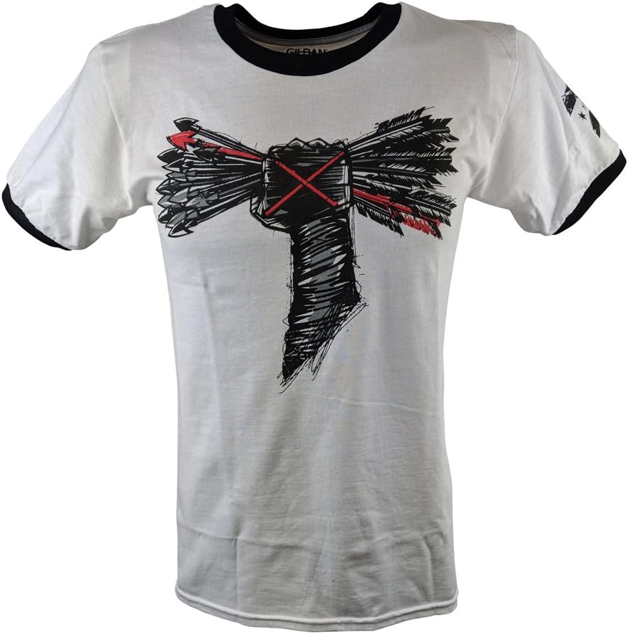 Hybrid Tees cm Punk Best Since Day One Mens White Ringer T-Shirt
