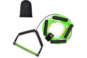 ASVAEVAS 75FT Wakeboard Rope and Handle, No Stretch Dyneema Wakeboard Tow Rope, 4 Sections Floating Water Ski Ropes for Wakeboarding, Waterskiing, Kneeboarding and Wakesurfing